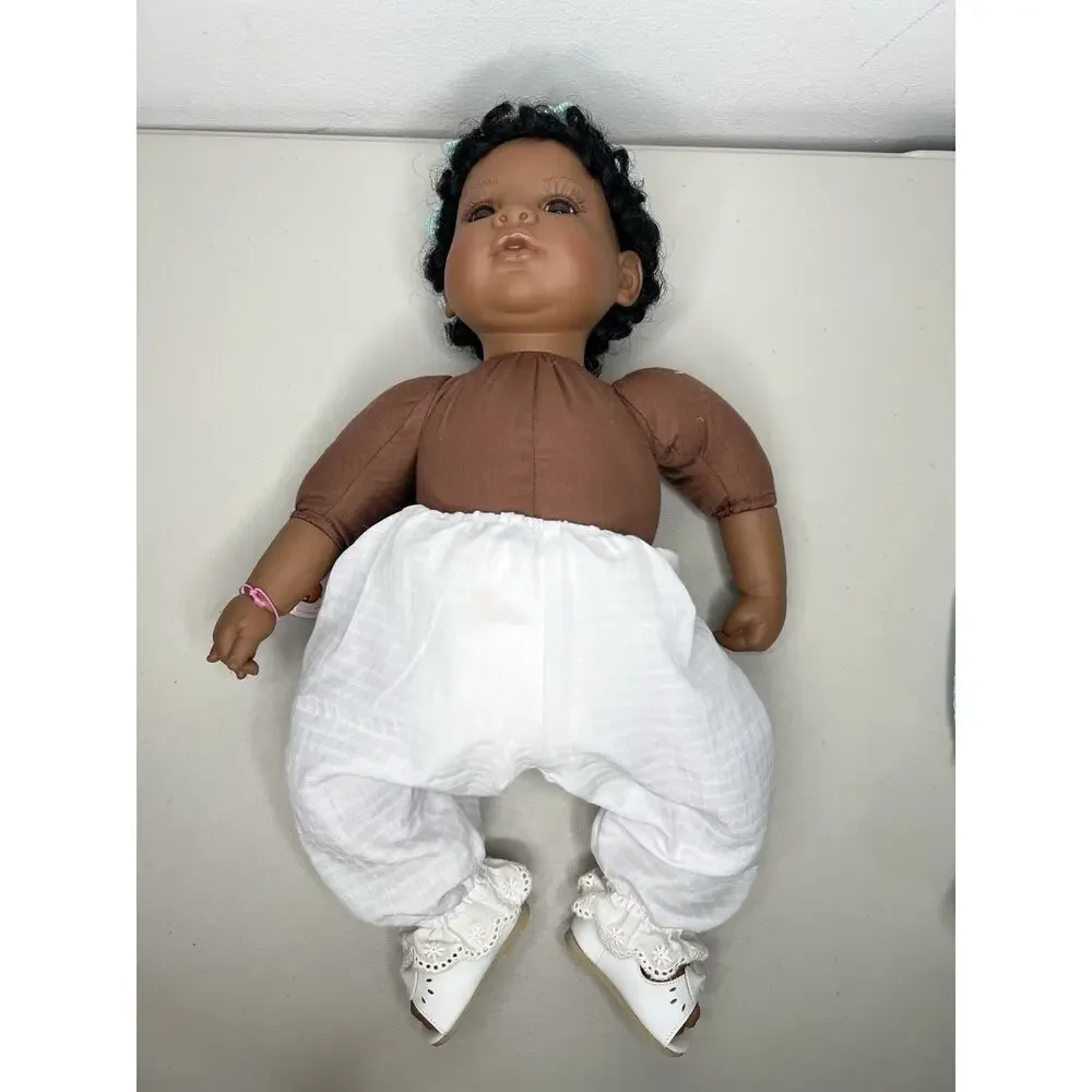 ADORA Name Your Own Baby Doll Dark Hair Brown Eyes Blue Dress KRV-047